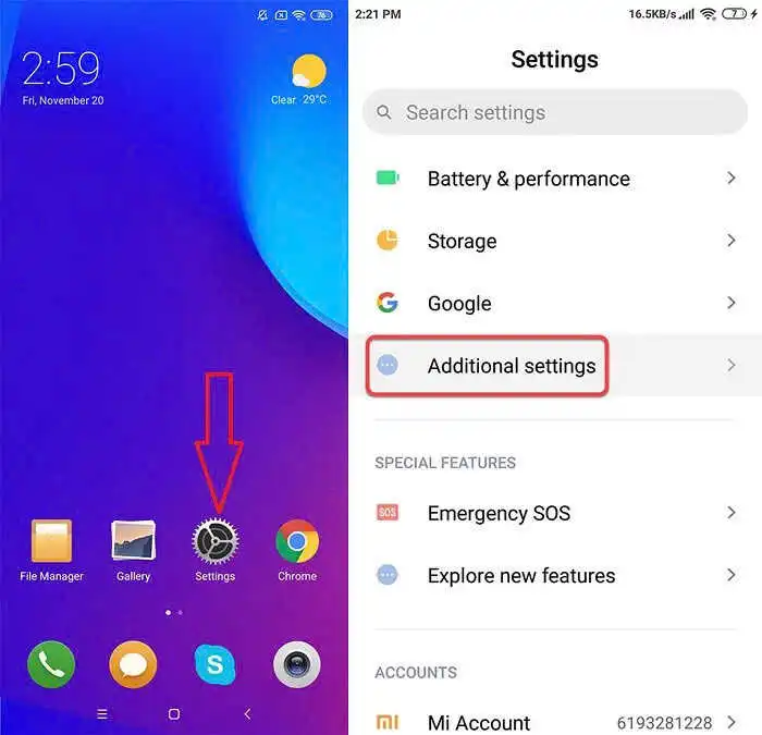 Buka menu Pengaturan di perangkat Android Anda